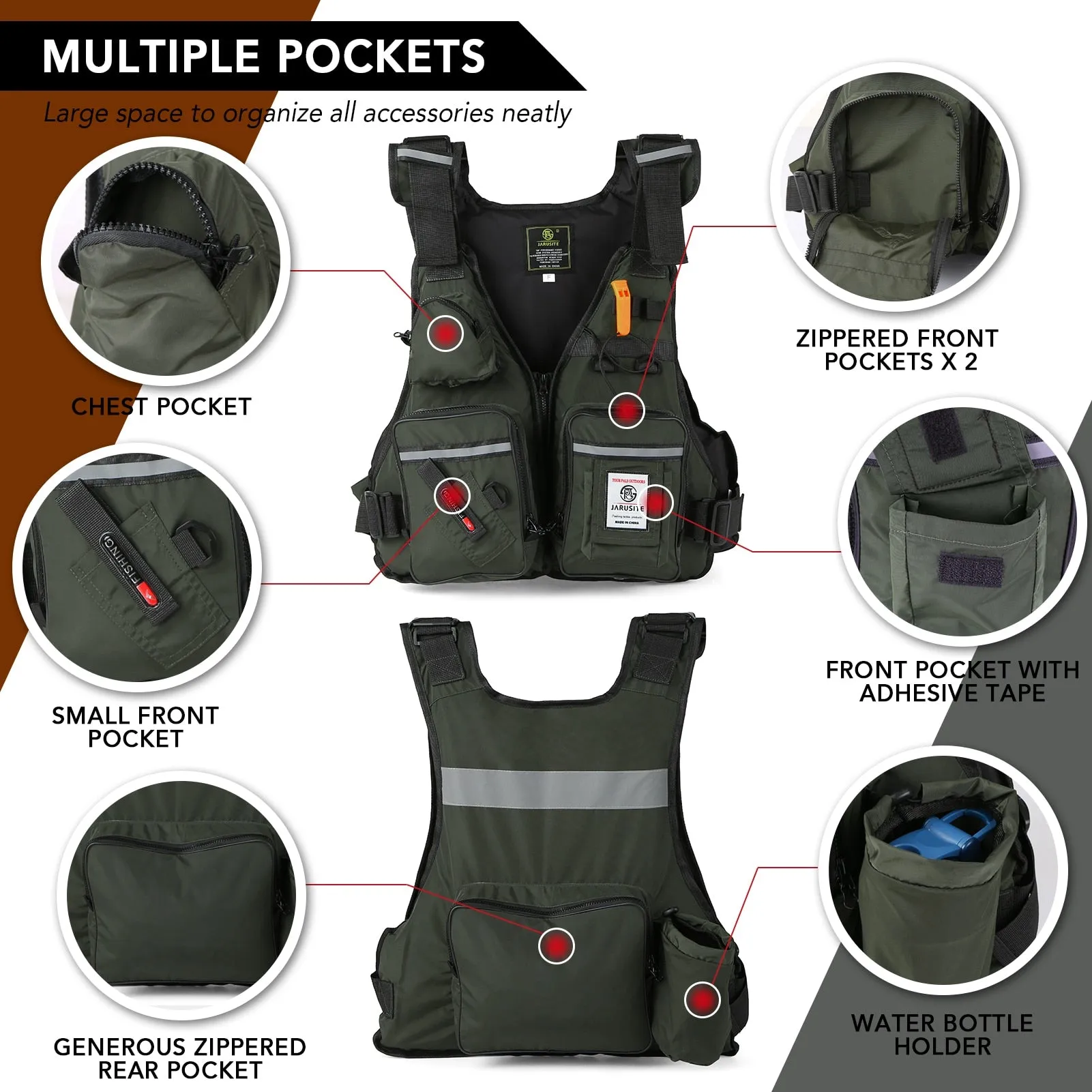 Portable Multi-pockets Waterproof Vests