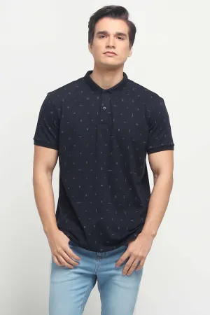 Relaxed Fit Polo Shirt With All-Over Print