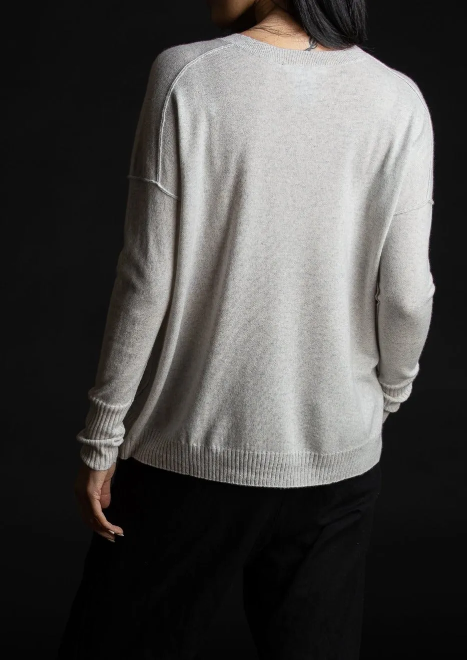 Relaxed Luxe Crew, Snow Grey