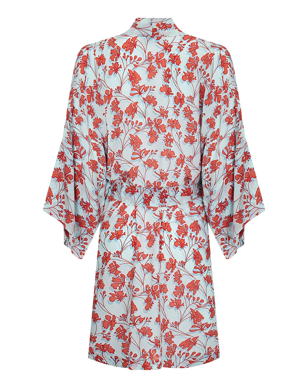 Silk Bed-to-Beach Robe FLAMBOYANT FLOWER