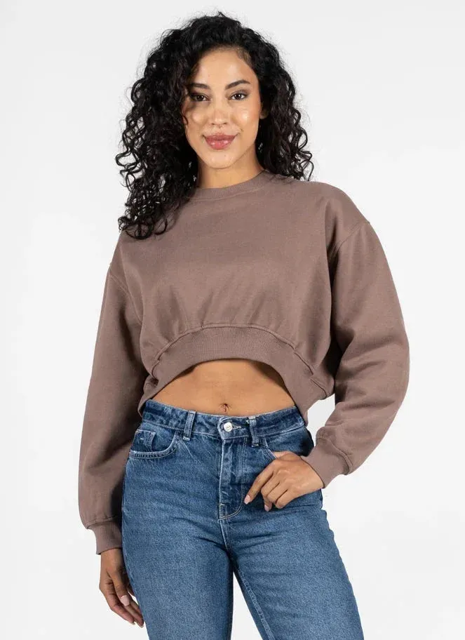 Thalia Cotton Fleece Crop Sweater