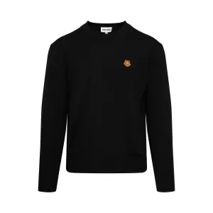 Tiger Crest Merino Wool Knitwear in Black