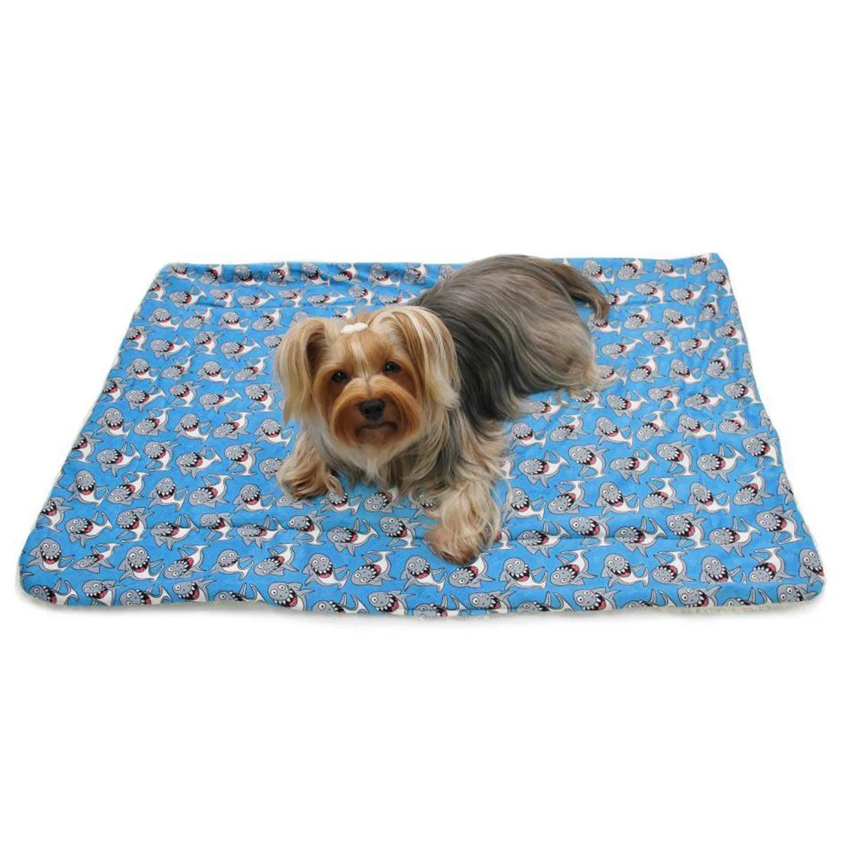 Ultra Soft Minky Silly Sharks Dog Blanket