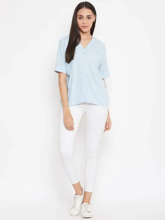 Vertical Striped Relaxed Fit Shirt