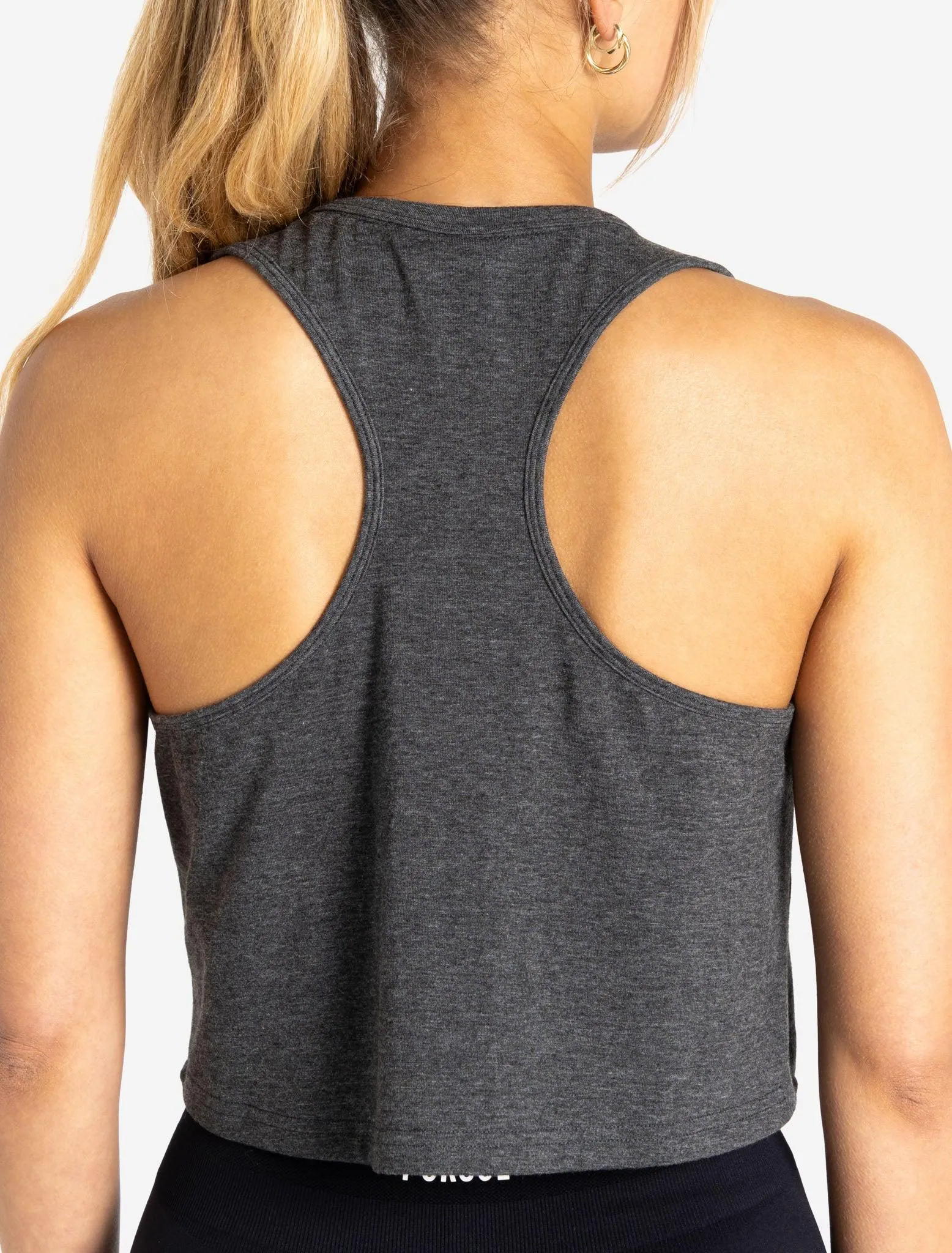 Wave Crop Tank - Charcoal Marl