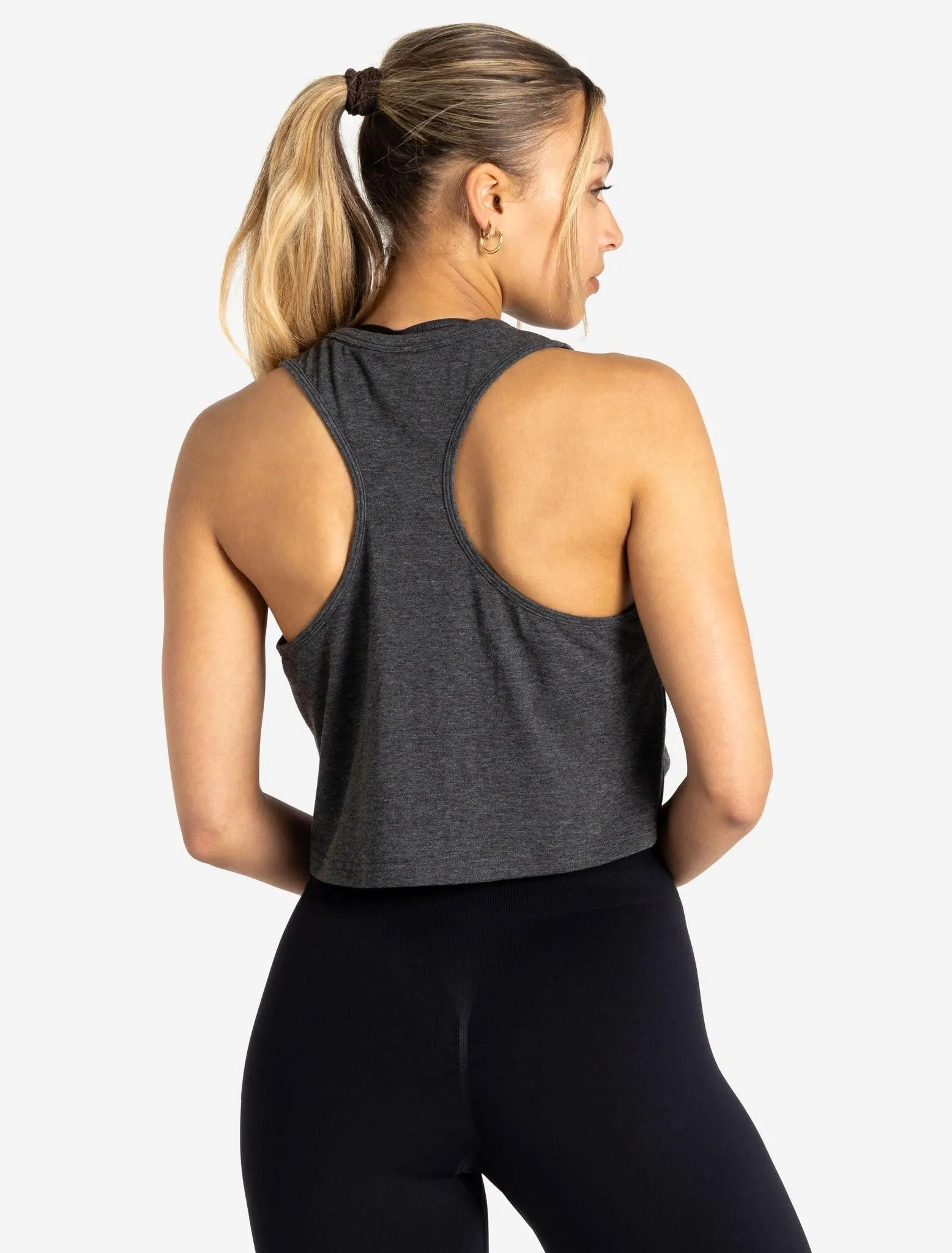 Wave Crop Tank - Charcoal Marl