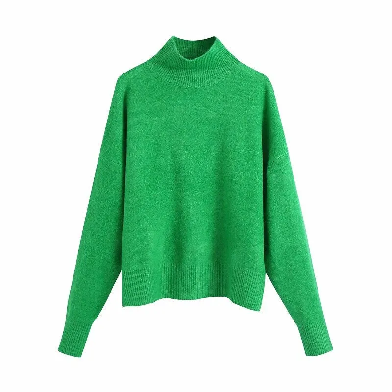 Wenkouban Ladies Autumn Winter Sweater Women Pullover Turtleneck Loose Casual Jumper Brand Knitted Chic Basic Women Sweaters Tops Female