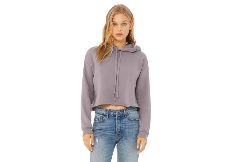 Wholesale Women's Cropped Fleece Long Sleeve Hoodie Fleece Sweatshirts