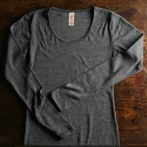 Womens Merino Wool LS Top - Slate